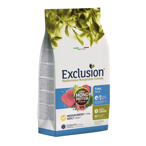 Exclusion Mediterraneo Monoprotein Formula Noble Grain Adult Tuna Medium 3 kg