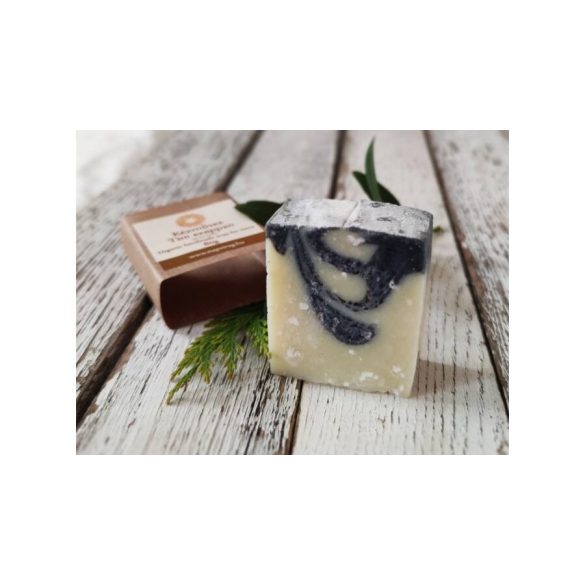 Napvirág Natúr szappan - Tini arctisztító, aknés bőrre, szénnel és Holt-tengeri sóval, olíva-, ricinus olajjal 80g