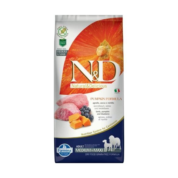 N&D Dog Grain Free bárány&áfonya sütőtökkel adult medium/maxi 12 Kg