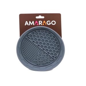 Amarago lick mat round bowl grey - Kör szürke