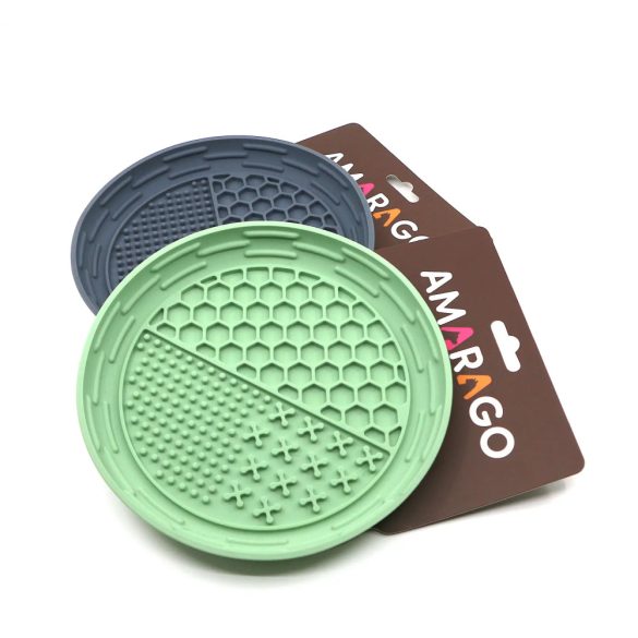 Amarago lick mat round bowl grey - Kör szürke