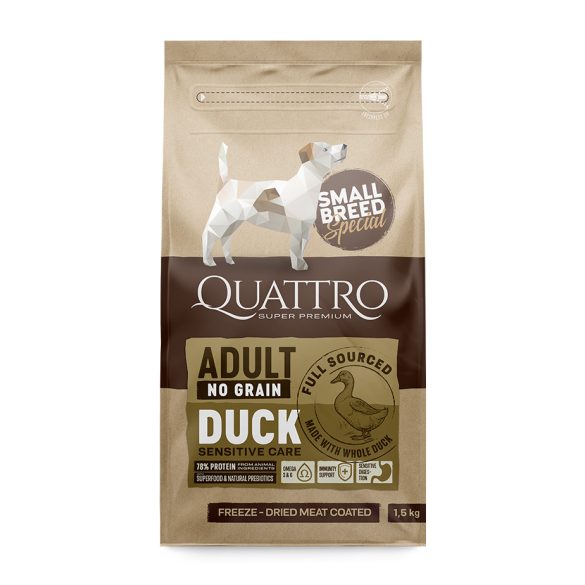 QUATTRO Dog Small Breed Adult DUCK 1,5 kg