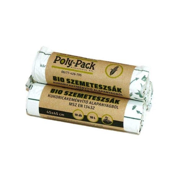Poly-Pack Kukoricakeményítő alapú szemeteszsák PLA 10 L