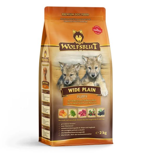 Wolfsblut Wide Plain Puppy - Lóhús Édesburgonyával száraz kutyatáp 2 kg