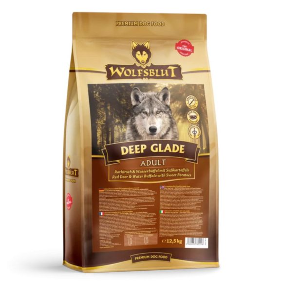 Wolfsblut Deep Glade Adult - Gímszarvas Édesburgonyával száraz kutyatáp 12,5 kg