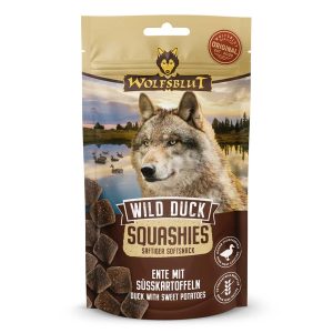 Wolfsblut Wild Duck Squashies - Vadkacsahús Édesburgonyával Snack kutyáknak 100 g