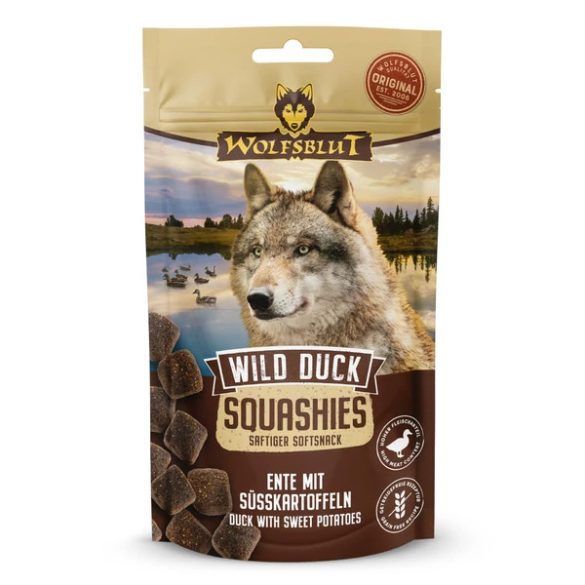 Wolfsblut Wild Duck Squashies - Vadkacsahús Édesburgonyával Snack kutyáknak 100 g