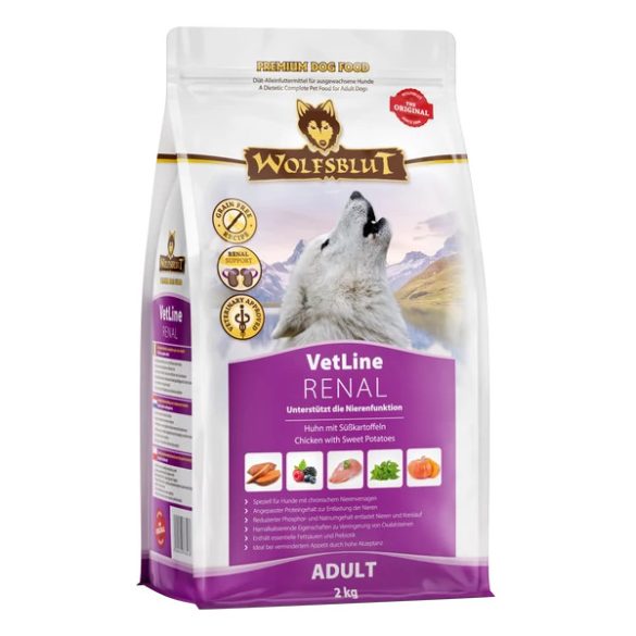 Wolfsblut VetLine Renal - Csirke Édesburgonyával száraz kutyatáp 2 kg