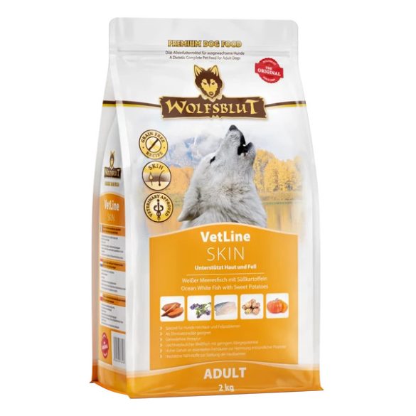 Wolfsblut VetLine Skin-Coat - Fehérhallal Édesburgonyával száraz kutyatáp 2 kg