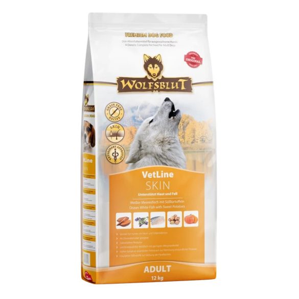 Wolfsblut VetLine Skin-Coat - Fehérhallal Édesburgonyával száraz kutyatáp 12 kg