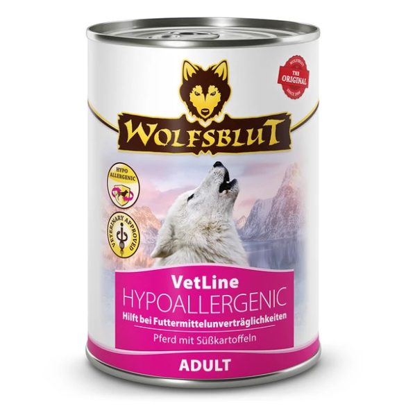 Wolfsblut VetLine Hypoallergenic - Lóhús Konzerv nedves kutyatáp 395 g