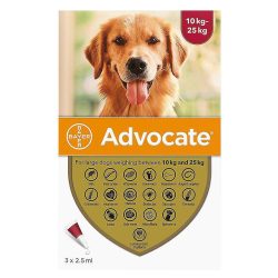   Advocate 250 mg + 62,5 mg rácsepegtetõ oldat közepes testû kutyáknak